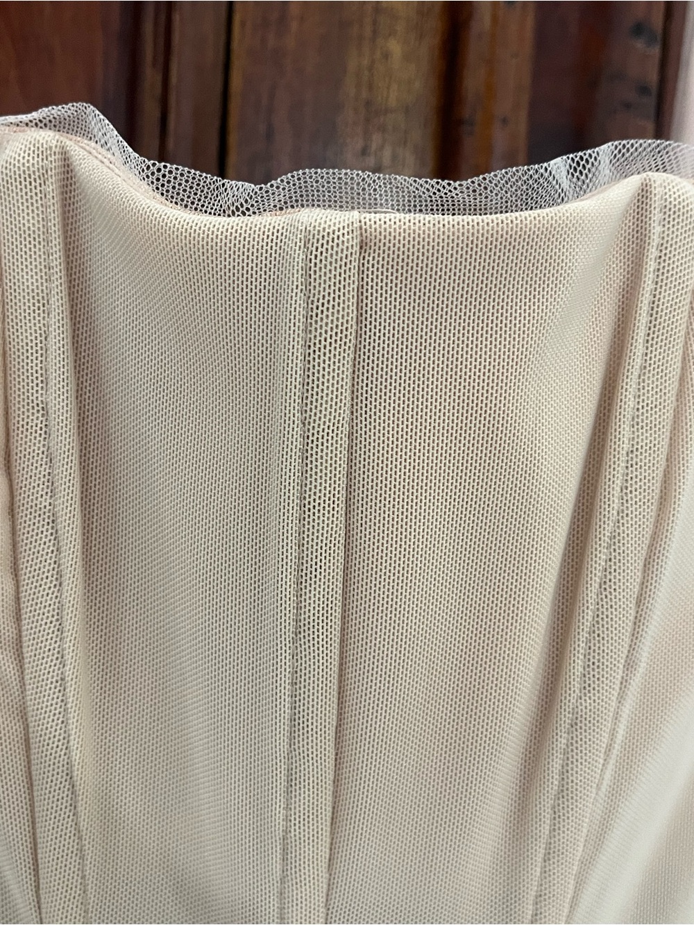 BCBGMaxAzria Blush Pink Tiered Tulle Midi Dress - Picture 6 of 12